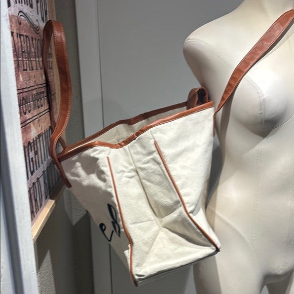 Stranded Cream and Tan Canvas Tote - Picture 11 of 16